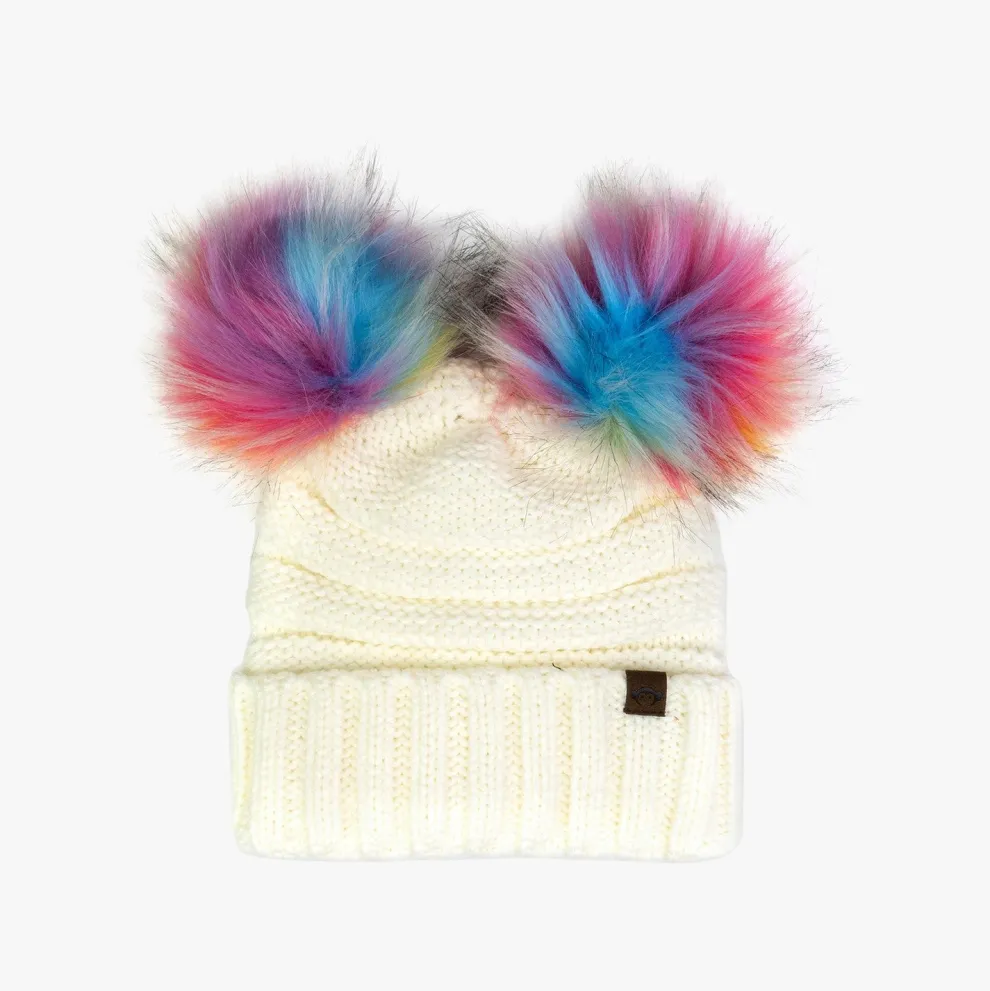 Mia Faux Fur Pom Beanie